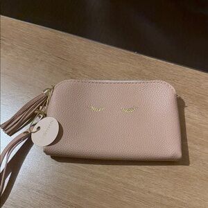 Charming Pink Wristlet with Gold Accents